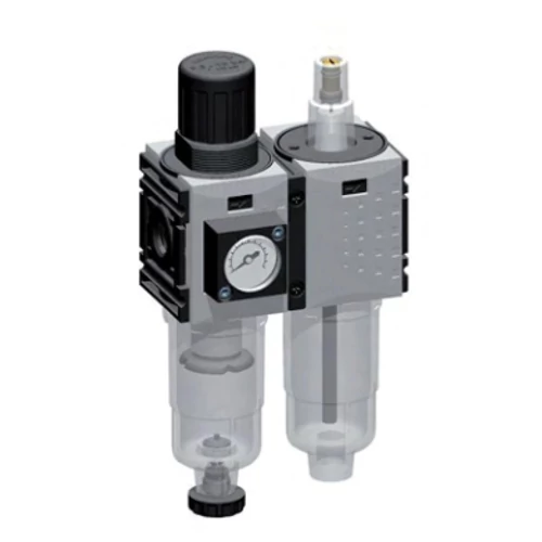 Szűrő szabályozó + olajozó manométerrel 1/4" - 1000 liter/perc