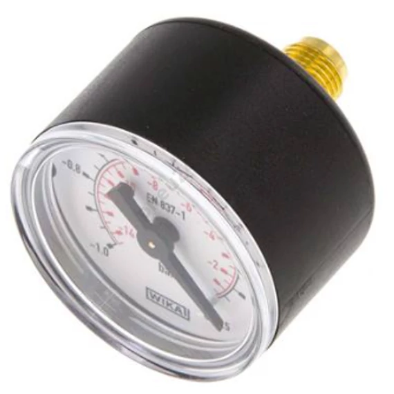 Műanyagházas manométer hátsó 40 mm, -1 - 0 bar, G1/8" vákuum