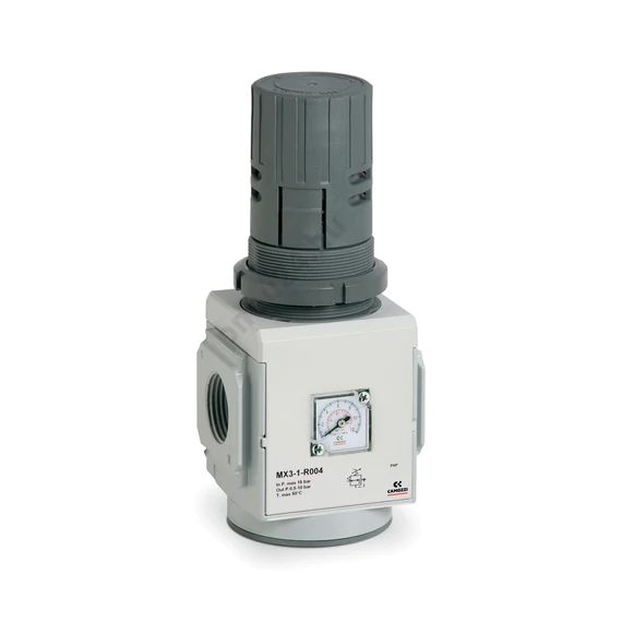 MX3-3/4-R004 + beépített manométerrel
3/4" nyomásszabályozó 0.5 ÷ 10 bar