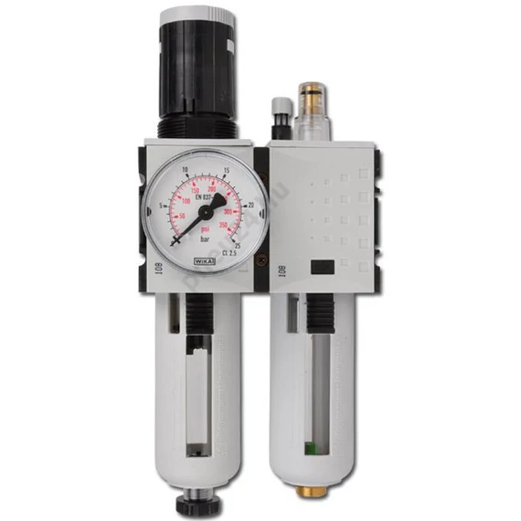 Szűrő szabályozó + olajozó manométerrel 1/2" - 5200 liter/perc
